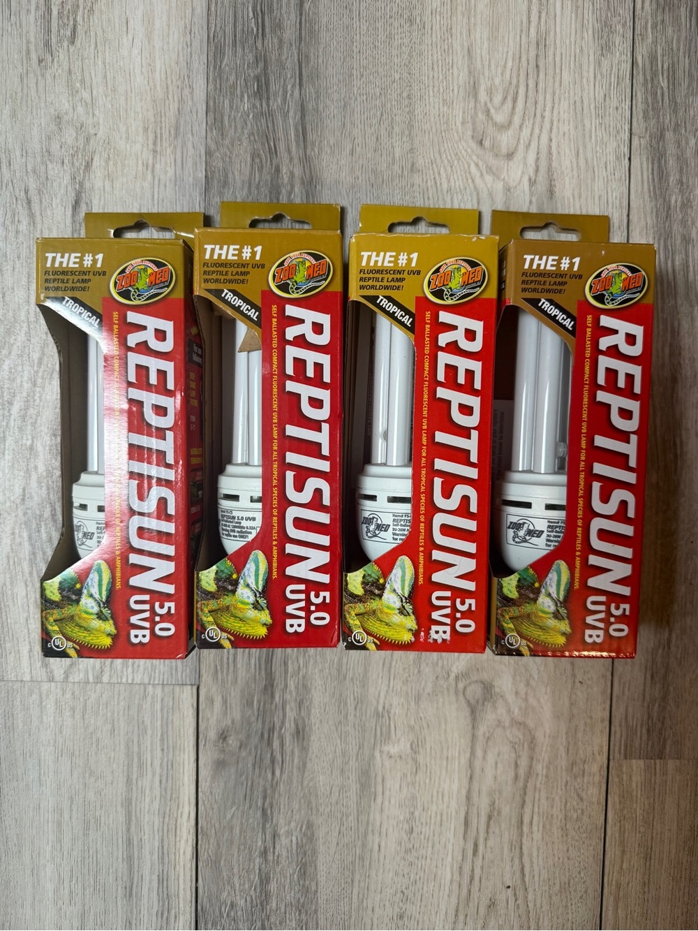 NEW 4 Zoo Med ReptiSun 5.0 UVB Compact Fluorescent Reptile Lamp, 26-Watt
